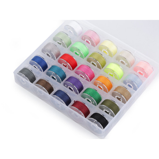 Bobine cu ață în cutie de plastic - Mix culori (6 Cutii) Bobine cu ață în cutie de plastic - Mix culori (6 Cutii)