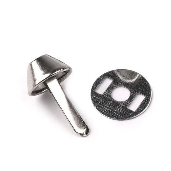 Ţinte metalice / piciorușe metalice genți, ø12 mm - Nichel închis (50 Seturi) Ţinte metalice / piciorușe metalice genți, ø12 mm - Nichel închis (50 Seturi)