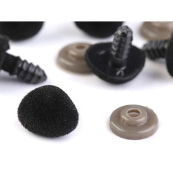 Nas pentru jucării cu dispozitiv de siguranță, 11x14 mm - Negru (10 Seturi)