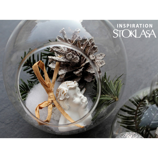 Terariu glob de sticlă, ø10 cm - Transparent (3 Bucăți)