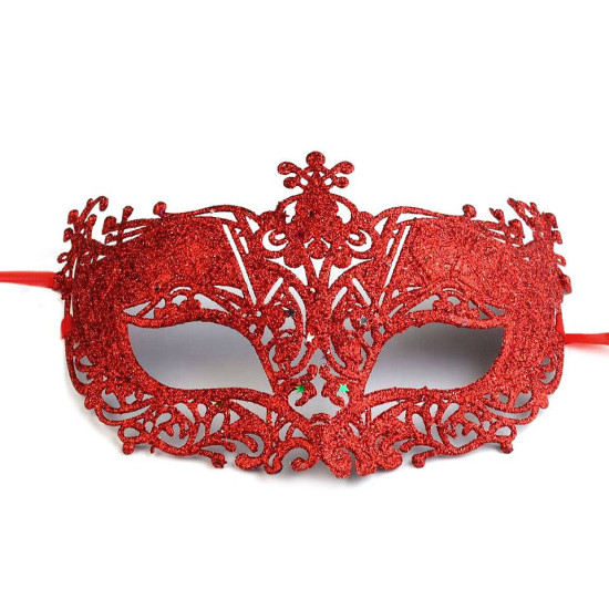 Mască de carnaval cu sclipici - Negru (1 Bucată) Mască de carnaval cu sclipici - Negru (1 Bucată)