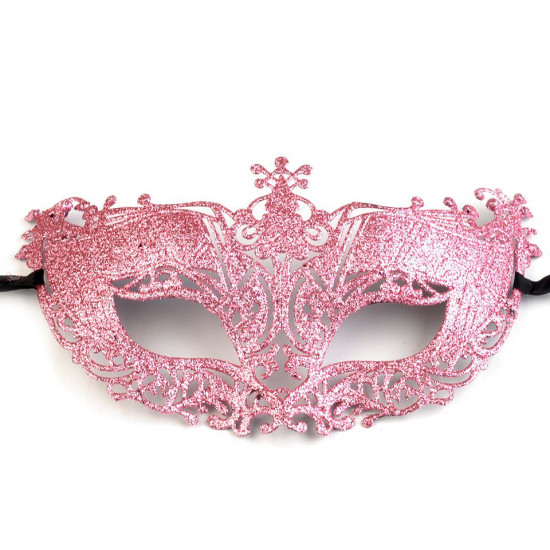 Mască de carnaval cu sclipici - Negru (1 Bucată) Mască de carnaval cu sclipici - Negru (1 Bucată)