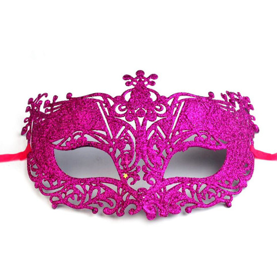 Mască de carnaval cu sclipici - Negru (1 Bucată) Mască de carnaval cu sclipici - Negru (1 Bucată)