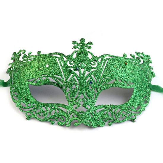 Mască de carnaval cu sclipici - Negru (1 Bucată) Mască de carnaval cu sclipici - Negru (1 Bucată)