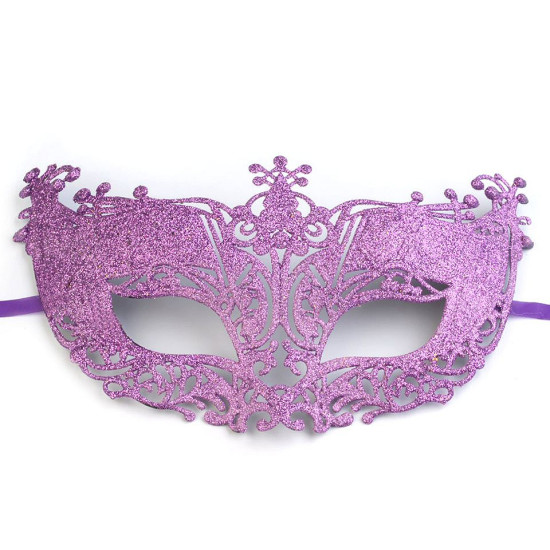 Mască de carnaval cu sclipici - Negru (1 Bucată) Mască de carnaval cu sclipici - Negru (1 Bucată)