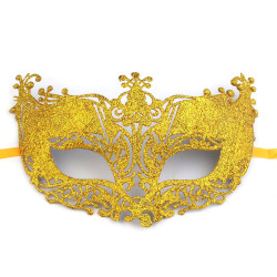 Mască de carnaval cu sclipici - Auriu (1 Bucată)