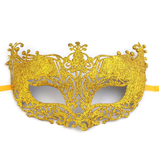 Mască de carnaval cu sclipici - Negru (1 Bucată) Mască de carnaval cu sclipici - Negru (1 Bucată)
