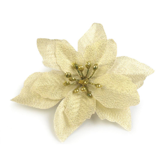 Crăciuniță decorativă cu lurex, ø14 cm - Auriu deschis (10 Bucăți) Crăciuniță decorativă cu lurex, ø14 cm - Auriu deschis (10 Bucăți)