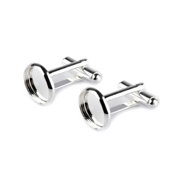 Bază butoni de manșetă, ø14 mm - Argintiu deschis (10 Bucăți)