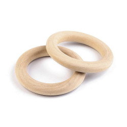 Inele din lemn, ø49 mm - Natural deschis (10 Bucăți)