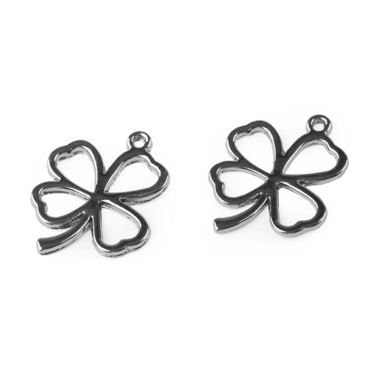 Pandantiv trifoi cu patru foi, 20x24 mm - Auriu deschis (2 Bucăți) Pandantiv trifoi cu patru foi, 20x24 mm - Auriu deschis (2 Bucăți)