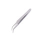 Pensetă metalică cu vărf curbat, 11,5 cm - Nichel (25 Bucăți)