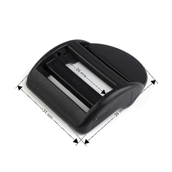 Cataramă de ajustare, lățime 26 mm - Negru (50 Bucăți) Cataramă de ajustare, lățime 26 mm - Negru (50 Bucăți)