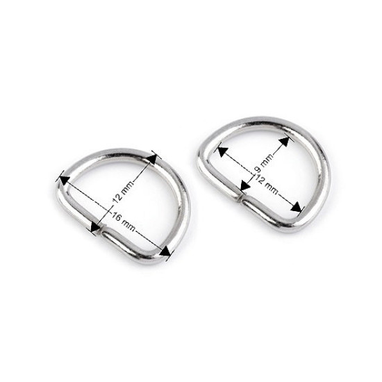 Inel metalic tip d, lățime 12 mm - Auriu (400 Bucăți)