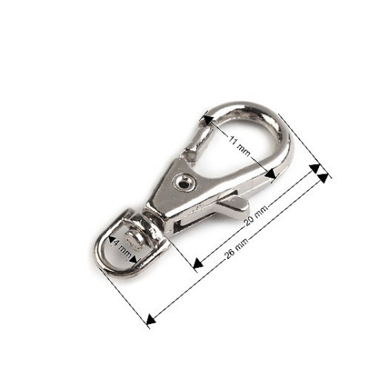 Carabină metalică pivotantă, gaură 4 mm - Alamă antică (200 Bucăți) Carabină metalică pivotantă, gaură 4 mm - Alamă antică (200 Bucăți)