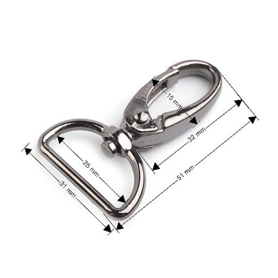Carabină metalică pivotantă, gaură 25 mm - Alamă antică (50 Bucăți) Carabină metalică pivotantă, gaură 25 mm - Alamă antică (50 Bucăți)