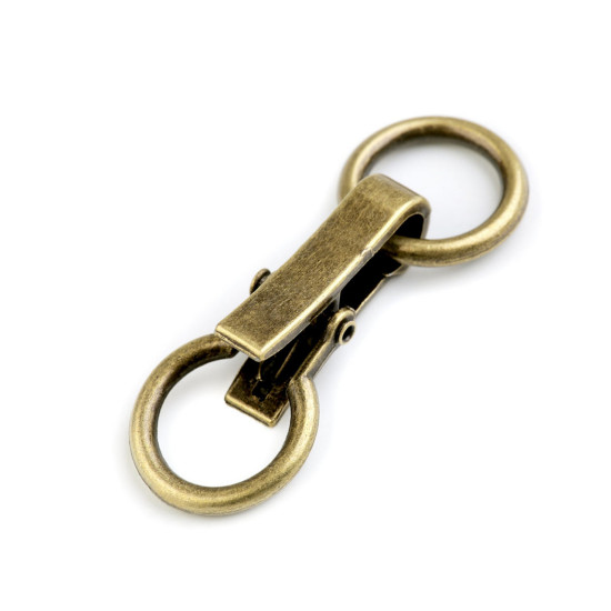 Închizătoare decorativă, 21x60 mm - Alamă antică (50 Perechi)