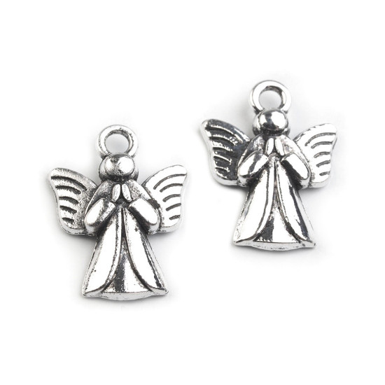 Pandantiv îngeraș, 15x20 mm - Platinum (5 Bucăți) Pandantiv îngeraș, 15x20 mm - Platinum (5 Bucăți)