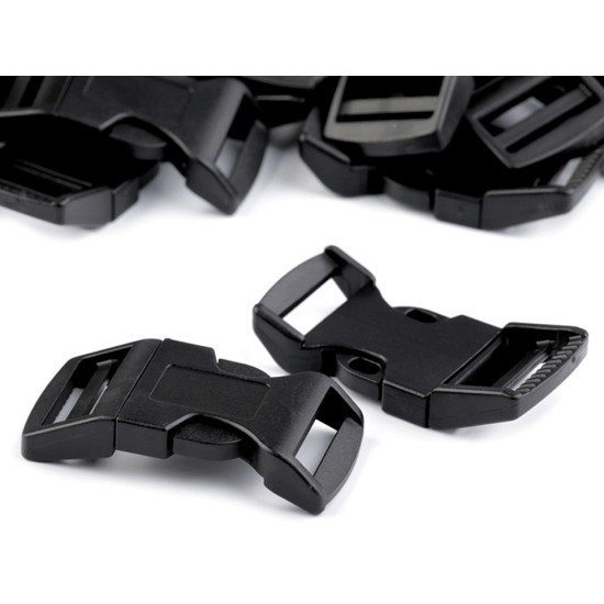 Cataramă trident curbată, lățime 25 mm - Negru (25 Seturi) Cataramă trident curbată, lățime 25 mm - Negru (25 Seturi)