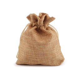 Săculeț rustic imitație iută, 10x12 cm - Natural mediu (50 Bucăți)