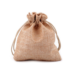 Săculeț rustic imitație iută, 10x12 cm - Maro natural (10 Bucăți)