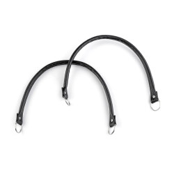 Mânere din piele ecologică, lungime 48-50 cm - Negru (2 Bucăți)
