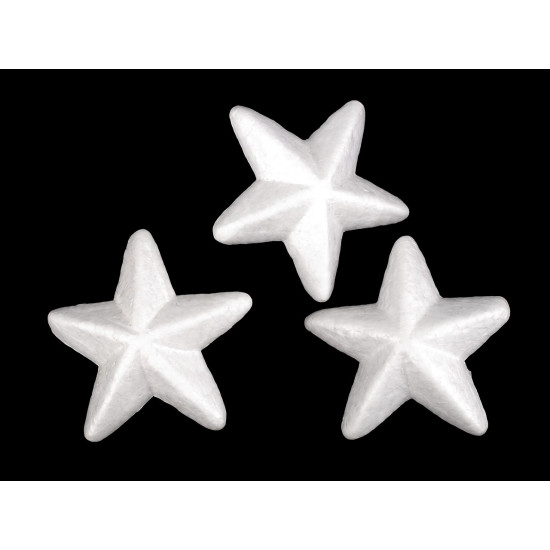Stea din polistiren, ø8,5 cm - Alb (3 Bucăți) Stea din polistiren, ø8,5 cm - Alb (3 Bucăți)