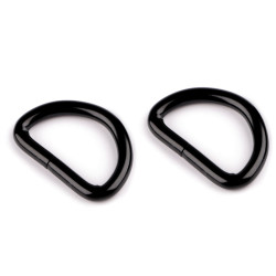 Inel metalic tip d, lățime 32 mm - Lac negru (10 Bucăți)