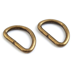 Inel metalic tip d, lățime 32 mm - Alamă antică (10 Bucăți)