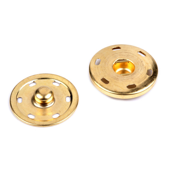 Capse metalice de cusut, ø30 mm - Auriu deschis (50 Perechi) Capse metalice de cusut, ø30 mm - Auriu deschis (50 Perechi)
