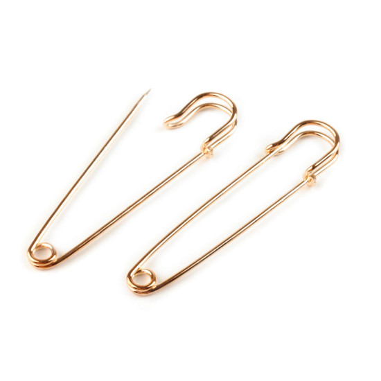 Ace de siguranță decorative, lungime 75 mm - Auriu rose (100 Bucăți) Ace de siguranță decorative, lungime 75 mm - Auriu rose (100 Bucăți)