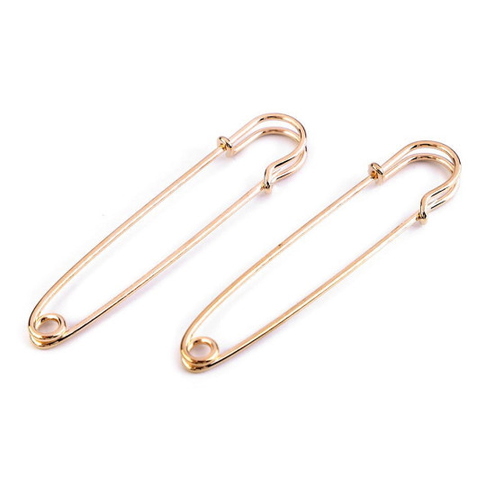 Ace de siguranță decorative, lungime 75 mm - Auriu rose (100 Bucăți) Ace de siguranță decorative, lungime 75 mm - Auriu rose (100 Bucăți)