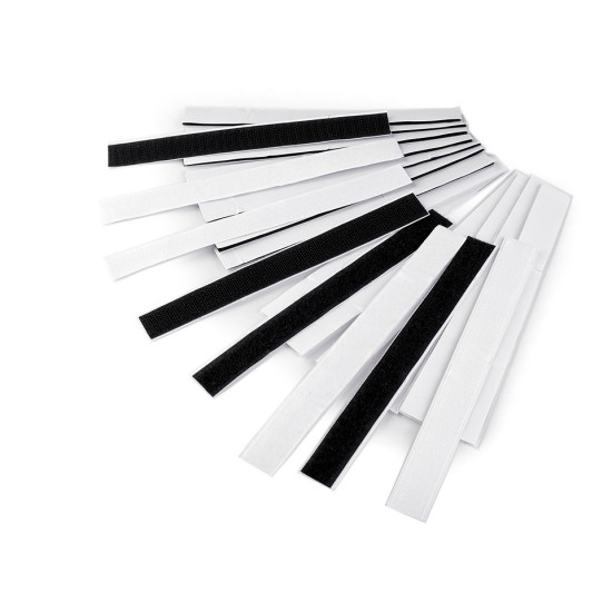 Bandă arici autoadezivă, complet (puf + scai), diverse culori, 20 mm - Mix alb-negru (4 Perechi) Bandă arici autoadezivă, complet (puf + scai), diverse culori, 20 mm - Mix alb-negru (4 Perechi)