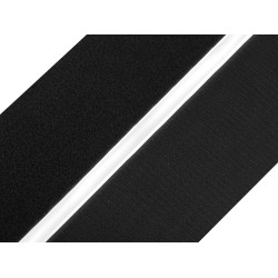 Bandă arici autoadezivă, complet (puf + scai), 80 mm - Negru (1 Metru)