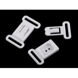 Închizătoare papion / sutiene, lățime 12 mm - Alb (20 Perechi)