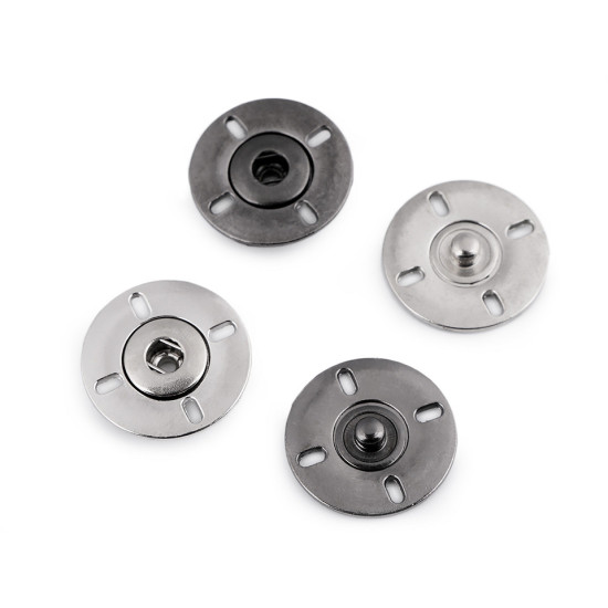 Capse metalice de cusut, ø25 mm - Nichel antic (10 Perechi)