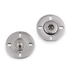 Capse metalice de cusut, ø25 mm - Nichel (10 Perechi)
