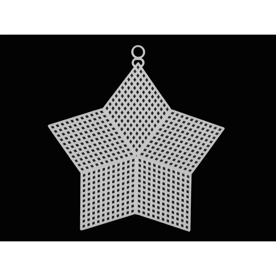 Plasă din plastic pentru brodat - cerc, stea - Alb (1 Bucată) Plasă din plastic pentru brodat - cerc, stea - Alb (1 Bucată)