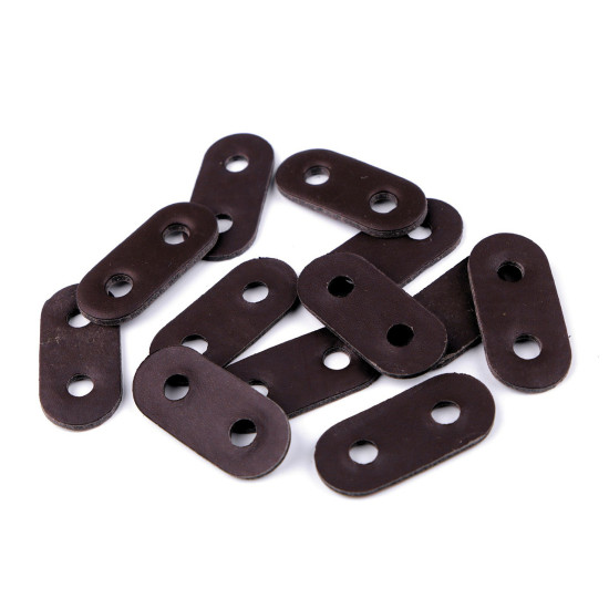Opritori șnur, piele ecologică, 16x34 mm - Negru (100 Bucăți) Opritori șnur, piele ecologică, 16x34 mm - Negru (100 Bucăți)