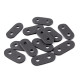 Opritori șnur, piele ecologică, 16x34 mm - Negru (100 Bucăți) Opritori șnur, piele ecologică, 16x34 mm - Negru (100 Bucăți)