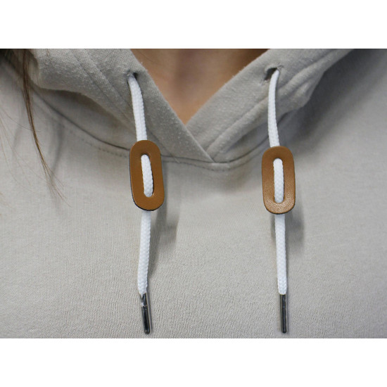 Opritori șnur, piele ecologică, 16x34 mm - Negru (100 Bucăți) Opritori șnur, piele ecologică, 16x34 mm - Negru (100 Bucăți)