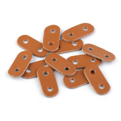 Opritori șnur, piele ecologică, 16x34 mm - Maro (100 Bucăți)