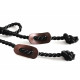 Opritori șnur, piele ecologică, 16x34 mm - Negru (100 Bucăți) Opritori șnur, piele ecologică, 16x34 mm - Negru (100 Bucăți)