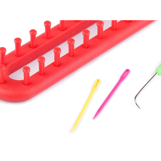 Gherghef pentru tricotat, set 4 piese, 5,2x36 cm - Roșu închis (6 Seturi) Gherghef pentru tricotat, set 4 piese, 5,2x36 cm - Roșu închis (6 Seturi)