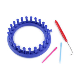Gherghef pentru tricotat circular, set 4 piese, ø14 cm - Albastru safir (1 Set)