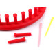 Gherghef pentru tricotat circular, set 4 piese, ø19 cm - Roșu (1 Set) Gherghef pentru tricotat circular, set 4 piese, ø19 cm - Roșu (1 Set)