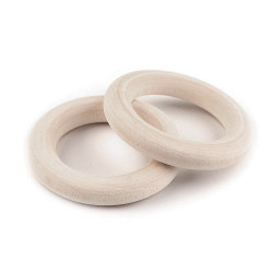 Inele din lemn , ø40 mm - Natural deschis (10 Bucăți)