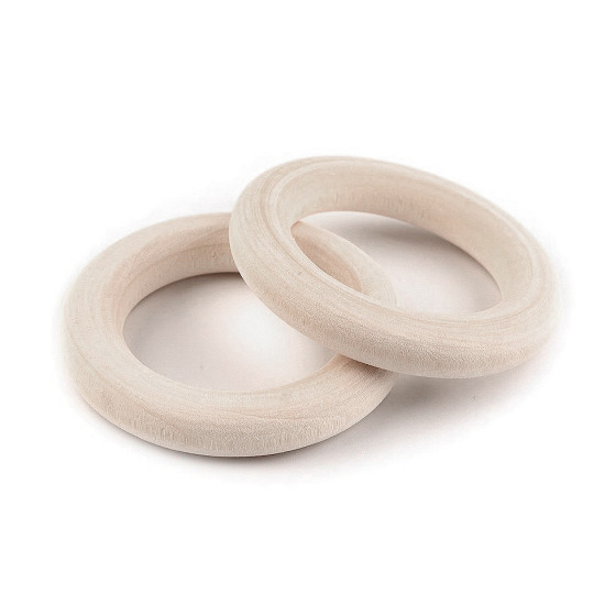 Inele din lemn , ø40 mm - Natural deschis (50 Bucăți)