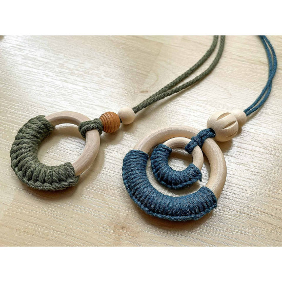 Inele din lemn , ø40 mm - Natural deschis (50 Bucăți)