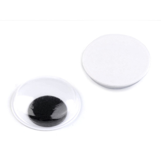 Ochi mobili autoadezivi, ø18 mm - Alb-negru (50 Bucăți) Ochi mobili autoadezivi, ø18 mm - Alb-negru (50 Bucăți)